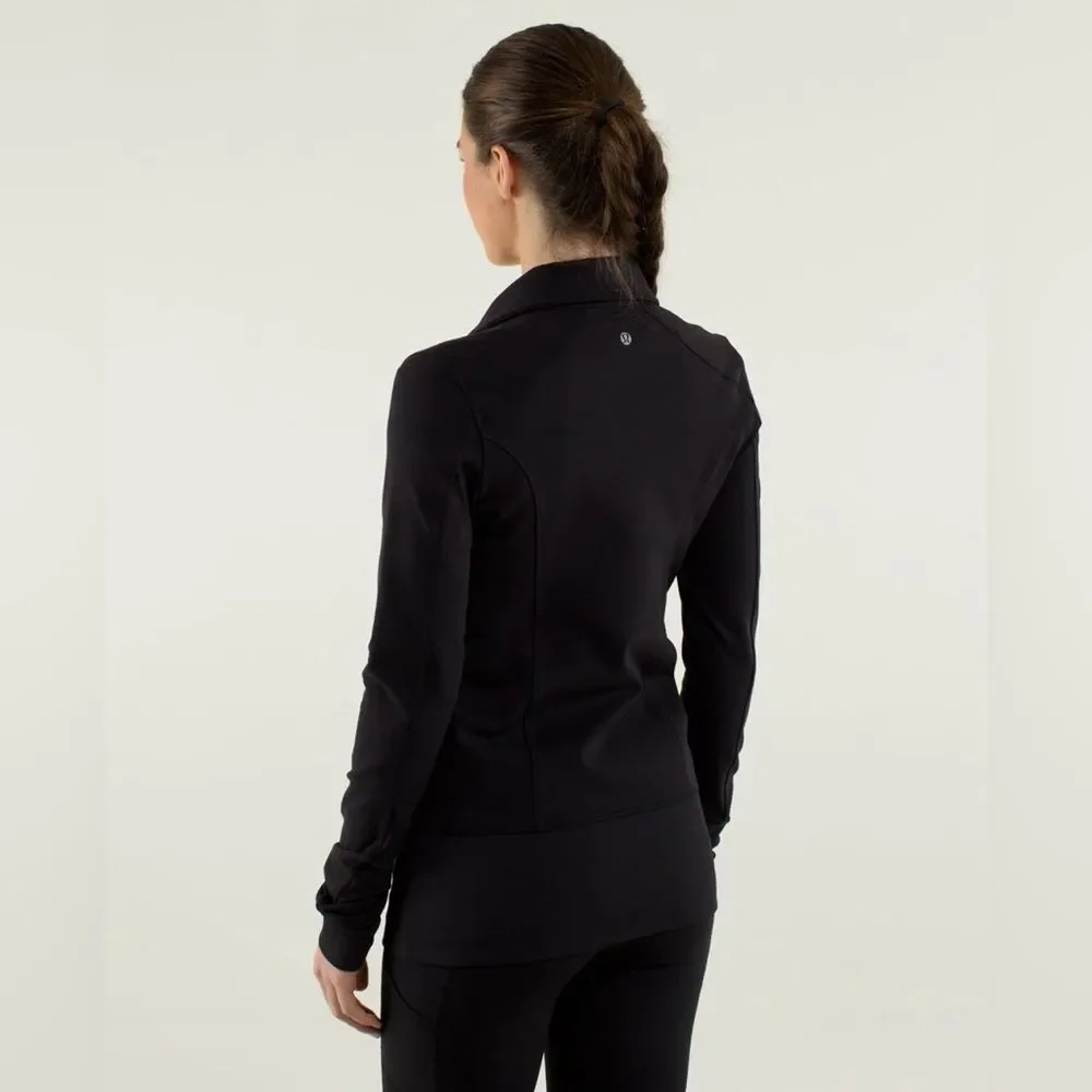 Lululemon Nice Asana Jacket *Ruffle Full Zip Black Jacket Size 4 - Picture 4 of 9